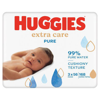 купить Влажные салфетки Huggies Pure Extra Care, 3 x 56 шт в Кишинёве 