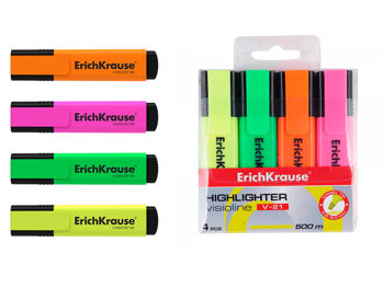 Набор маркеров скошенных ErichKrause Visioline 4цвета, 0.6-5mm 