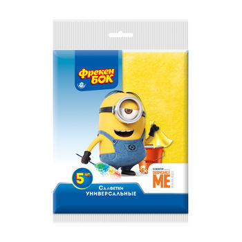 Салфетки для уборки вискозные Фрекен Бок Minions, 5 шт. 