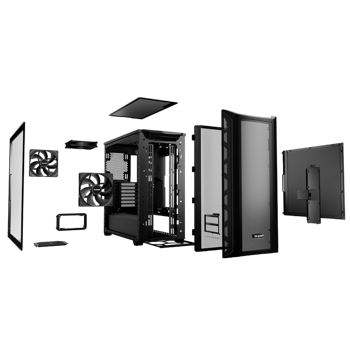 Case ATX be quiet! Shadow Base 800, w/o PSU, 3x140mm, 2xUSB 3.2, 1xUSB Type C, Window, Black 