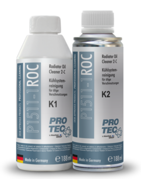 Radiator Oil Cleaner 2-components PRO TEC Очиститель системы охлаждения от масла 