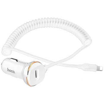 Автомобильное зарядное устройство Hoco Z14/Lightning Cable 1USB 3.4A (Белая ) 