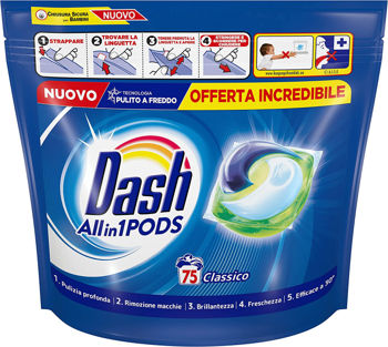 DASH 3 в 1 Classico kапсулы для стирки, 75 шт 