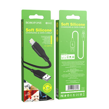Кабель Borofone BX42 Silicone Lightning (1м) [Black] 