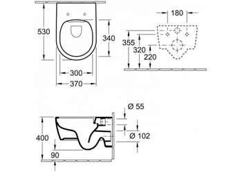 Vas WC suspendat Villeroy&Boch  Avento  DirectFlush, cu capac Soft Close 