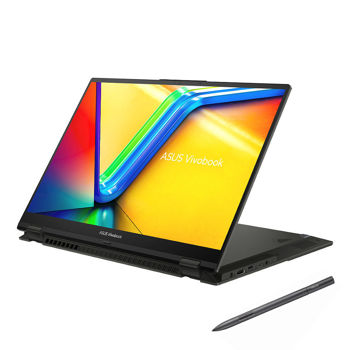 Ноутбук 16 ASUS Vivobook S 16 Flip Midnight Black, Intel Core i5-13500H 3.5-4.7Ghz/16GB DDR4/SSD 512GB/Intel Iris Xe Graphics/WiFi 6E 802.11ax/BT5.3/USB Type-C/HDMI/FHD camera/Illum. Keyb./ Pencil/ 16 Touchscreen IPS LED-backlit 300nits WUXGA (1920x1200)/No OS TP3604VA-MC101