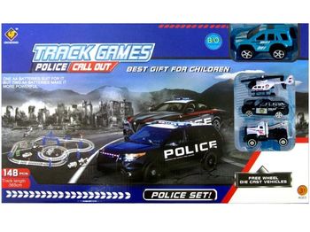 Track Urme pentru masini de curse "Police" + 4 masini 