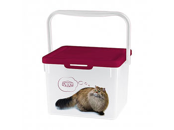 Container pentru hrana Lucky Pet 5.3l, pisici, bordo 