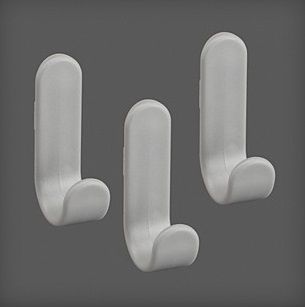 cumpără Set 3 cârlige late din plastic 20x40x65 mm, platină în Chișinău 