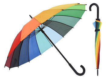 Зонт-трость D80cm "Радуга" 16 спиц 