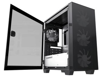 Case mATX GAMEMAX Aero Mini ECO, w/o PSU, 4x120mm, Front Mesh, TG, USB 3.0, Black 