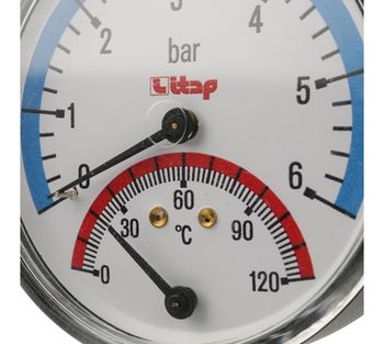cumpără Termomanometru radial D. 1/2" 6 bar, 0-120º C, D. 80  ITAP în Chișinău 
