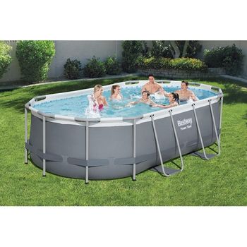 Piscina Power Steel Oval 427x250x100cm, 7250L, cadru metalic 