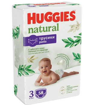 купить Трусики Huggies Natural 3 (6-10 кг), 58 шт. в Кишинёве 