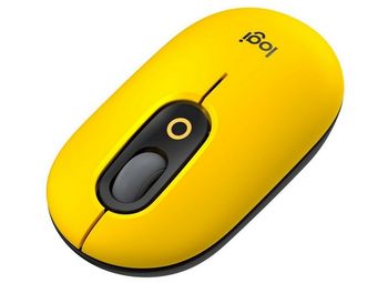 Wireless Mouse Logitech POP, Optical, 1000-4000 dpi, 4 buttons, Slim, 2,4 /BT, 1xAA, Yellow 