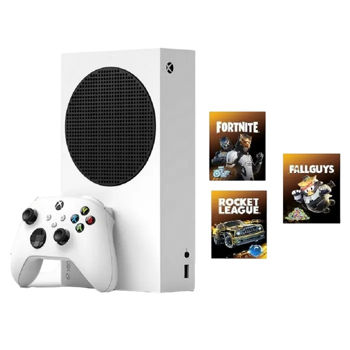 Игровая консоль Microsoft Xbox Series S, White + Игры(Fortnite, Fall Guys, Rocket League Bundle) 