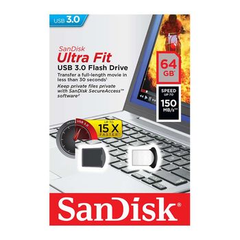 64GB USB 3.0 Flash Drive SanDisk Ultra Fit 