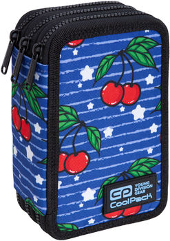 Пенал с 3 отделениями CoolPack с аксессуарами JUMPER ВИШНЯ 