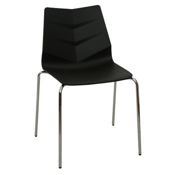 купить Черный пластиковый стул на хромированных стальных ножках в Кишинёве 