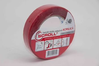 SCROLL "ACRILICA" Banda dublu adeziva cu suport acrilic - 2mm*9mm*5m 