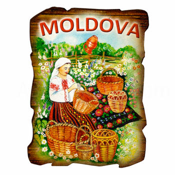 Магнит на холодильник (дерево) - Молдова 