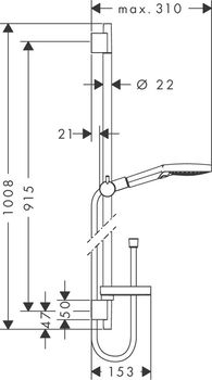 Raindance Select S Set de dus 120 3jet PowderRain cu bară de duș 90 cm 