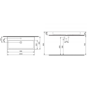 Lavoar Milano Slim matt 100 cm 