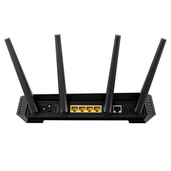 ASUS ROG STRIX GS-AX3000 Dual Band WiFi 6 Gaming Router, WiFi 6 802.11ax Mesh System, AX3000 2402Mbps+574Mbps, dual-band 2.4GHz/5GHz-2 for up to super-fast 3Gbps 160MHz, dedicated Gaming Port, WAN:1xRJ45 LAN: 4xRJ45 10/100/1000, ASUS Aura RGB, USB 3.2