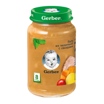 Пюре Gerber рагу телятина-овощи, с 8 месяцев, 190г 