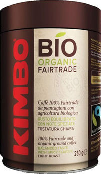 Cafea prajita KIMBO 100% BIO 250gr macin borcan 
