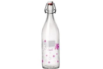 Бутылка с зажимной крышкой Giara Fun 1l, с цветами 