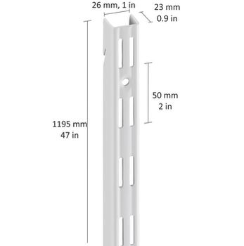 cumpără Profil perete perforație cu agățare 1195 mm, alb în Chișinău 