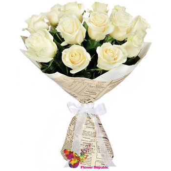 Белая роза Эквадор 40-50 СМ Поштучно 