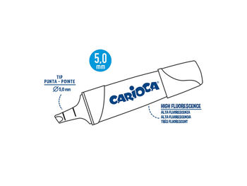 Marker Carioca Highlighters 1buc verde, 5mm 