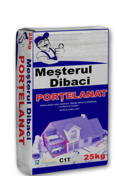 Adeziv gresie pentru placi portelanat MESTERUL DIBACI PORTELANAT 25kg 