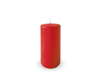 Свеча пеньковая Decor 14X7cm, 63часов, красная 