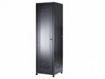 19" 18U Standard Floor Rack, SN-NO 19" 18U-06-08-ДП-ПГ-2БГ, 600х800х970*, Perforated Door, Black 