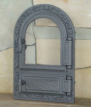 Дверца чугунная со стеклом правая FPM1 