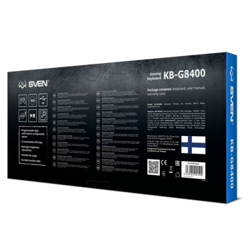 Gaming Keyboard SVEN KB-G8400, 12 Fn keys, Macro, RGB, Braided cable, 1.8m, Black, USB 