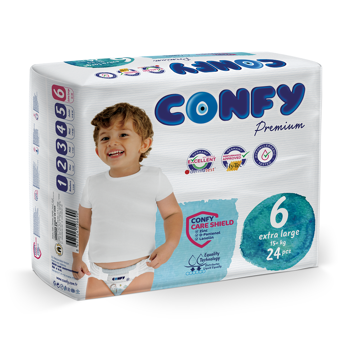 купить Подгузники детские Confy Premium ECO №6 Extralarge, (16+ кг), 24 шт. в Кишинёве 