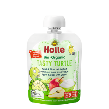 Пюре с йогуртом Holle Bio Organic Tasty Turtle яблоко и груша, (8 месяцев+), 85 г 