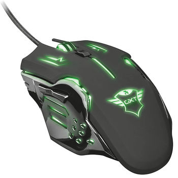 Мышь игровая Trust Gaming GXT 108 Rava Illuminated Mouse, 600 - 2000 dpi, 6 Programmable button, Multi LED color cycle, Rubber top layer for enhanced grip, 1,7 m USB, Black