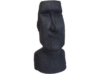 Statuia "Figurina Moai" 78X38cm, ceramic, negra 