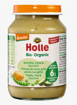 Holle пюре картофель, горох и кабачки (6 месяцев+) Bio Organic 190г 