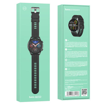 Hoco Y7 Smart Watch [Black] + Încărcător wireless inclus in cutie 