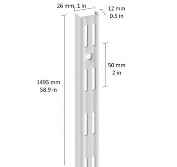 cumpără Profil perete perforație dublă 1495 mm, alb în Chișinău 