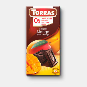 Шоколад  темный с манго без сахара, без глютена Torras 75г 