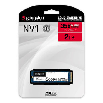 SSD накопитель 2TB SSD M.2 Type 2280 PCIe NVMe 3.0 x4 Kingston NV1 SNVS/2000G, Read 2100MB/s, Write 1700MB/s (solid state drive intern SSD/внутрений высокоскоростной накопитель SSD)