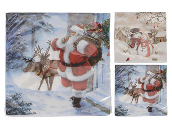 Салфетки рождественские бумажные "Дед Мороз" 20шт, 33X33сm 