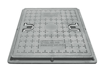 купить Люк квадратный с рамой композитный 600x600 мм / 20 kN (2 т) (серый) (700x55 мм, 28 кг) в Кишинёве 